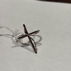 NWT Sterling Silver Red Diamond Cross Ring Size 6